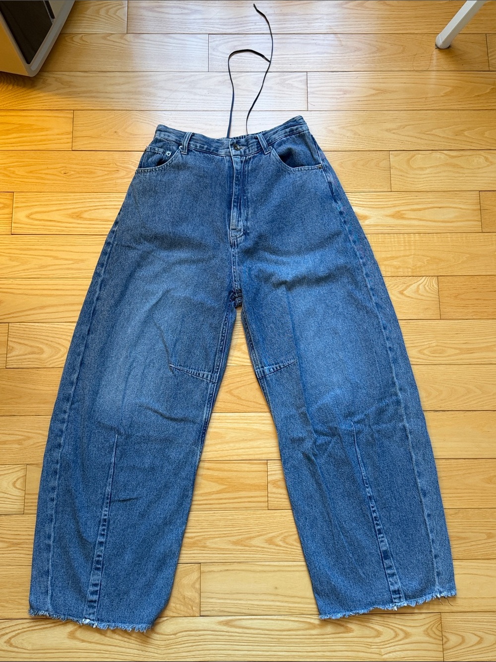 Wide-Leg Flare Jeans in Denim Blue
